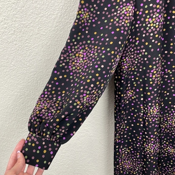 Kate Spade Disco Dots Ruffle Shirt Dress Button Front Confetti Long Sleeve Sz 6 - Picture 7 of 16